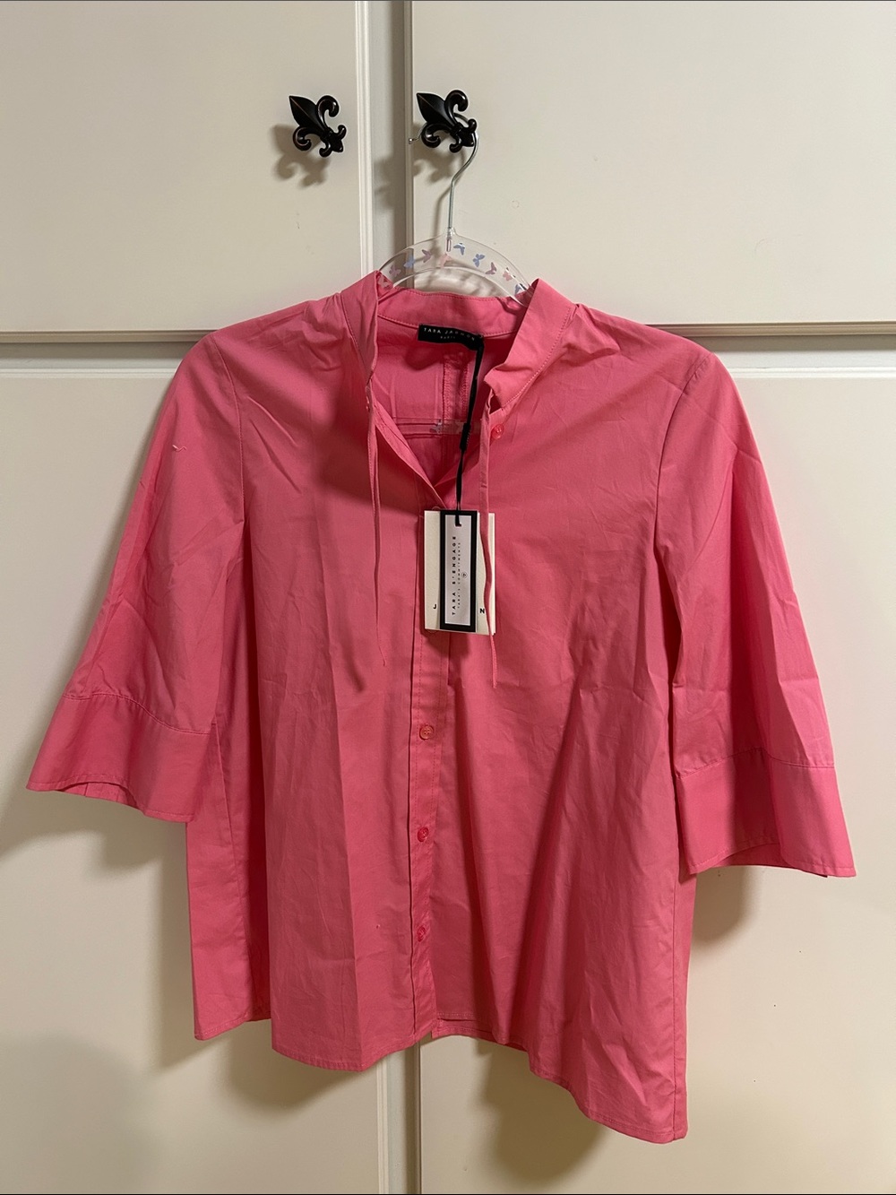 Tara Jarmon Tie-Neck Button Down Blouse NWT